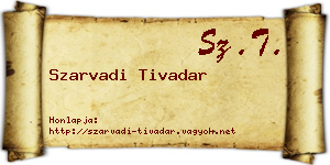 Szarvadi Tivadar névjegykártya