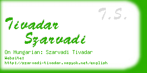 tivadar szarvadi business card